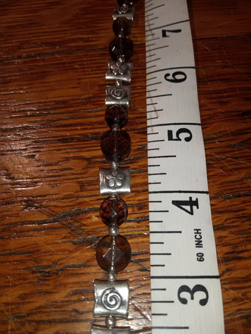 Opulenza Brown Faceted Topaz Bracelet with Silver Accents